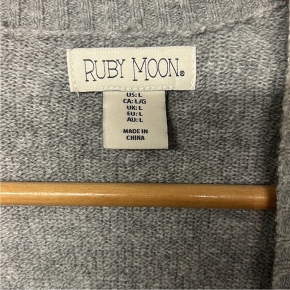 Ruby Moon Long Grey Open Cardigan - Picture 5 of 10